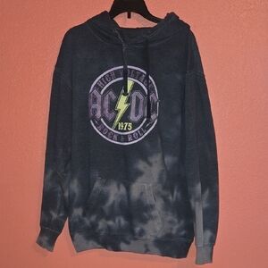 AC/DC Womena Tie-Dye Hoodie in Blue and Purple